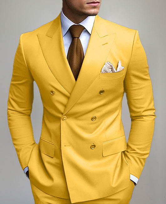 Men's British Slim Fit 2-Piece Suit Set – 17 Colors, Banquet & Wedding Formal Wear | Canada & USA (XS–5XL)