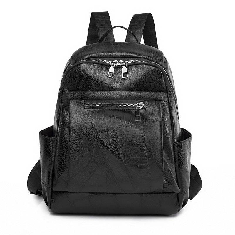 Portable Fashion Simple And Lightweight High School Leather Backpack