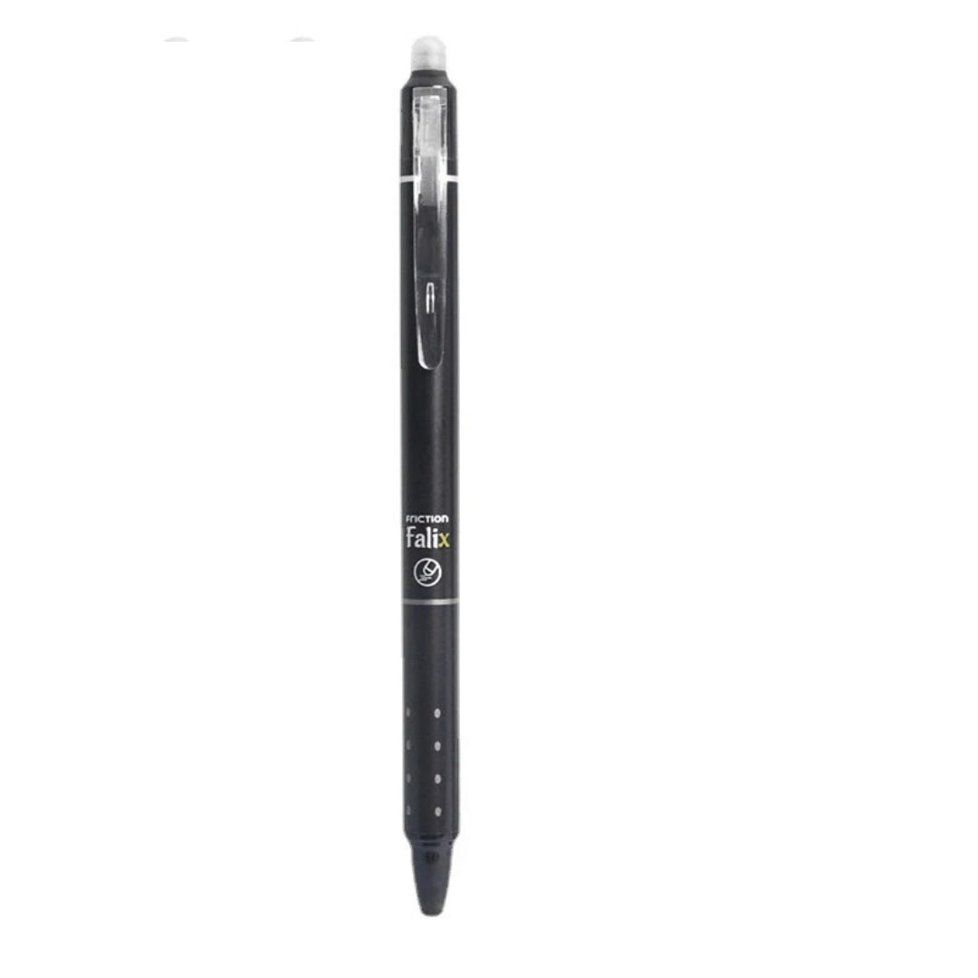 Falix Friction Erasable Push Gel Pen 0.5mm – Black & Blue, Single or 6-Pack