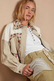 Floral Corduroy Quilted Button Down Jacket