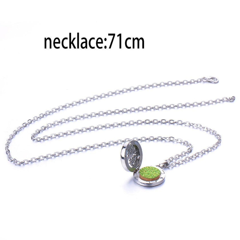 Open Round Hollow Perfume Box Necklace