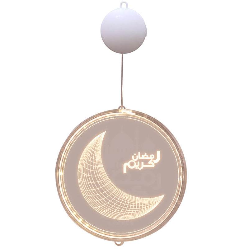 Acrylic Moon Castle Eid Al Fitr Ramadan Hanging Lamp Battery