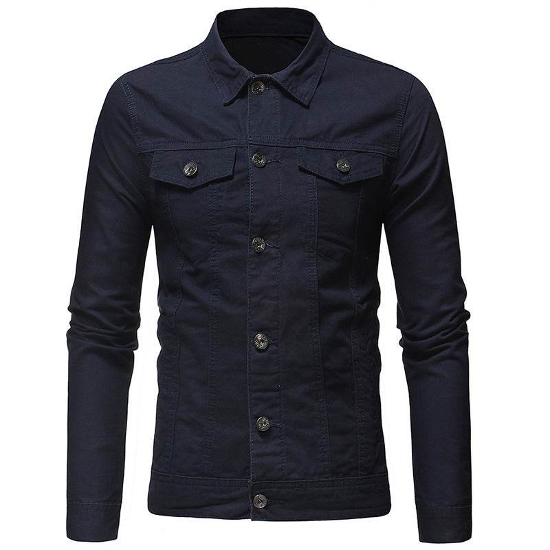 Solid color denim jacket shirt Jeans