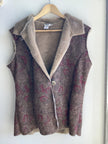 Coldwater Creek Faux Suede Floral Vest