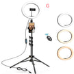 LED Ring Light with Tripod Stand, 8 10 12 inch, USB Powered, Phone Holder and Bluetooth Remote