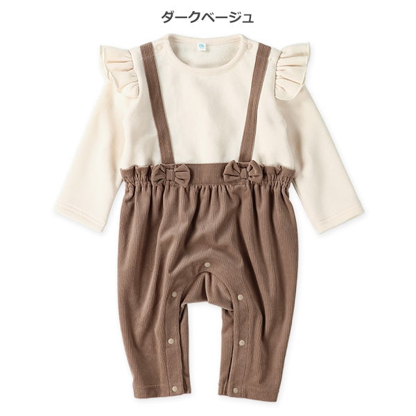 西松屋 ELFINDOLL 裏起毛ニットコールレイヤード風長袖カバーオール 正規品