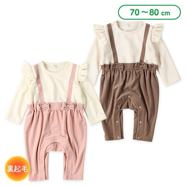 西松屋 ELFINDOLL 裏起毛ニットコールレイヤード風長袖カバーオール 正規品