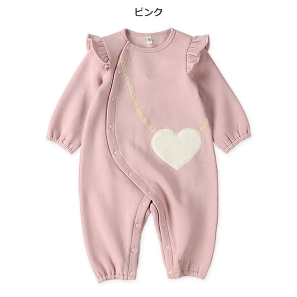 西松屋 ELFINDOLL 裏起毛ハートポシェット長袖カバーオール 正規品