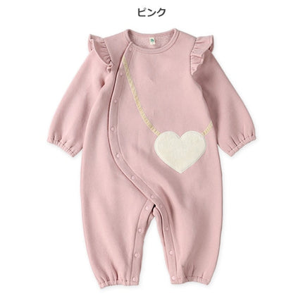 西松屋 ELFINDOLL 裏起毛ハートポシェット長袖カバーオール 正規品