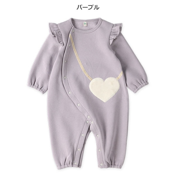 西松屋 ELFINDOLL 裏起毛ハートポシェット長袖カバーオール 正規品