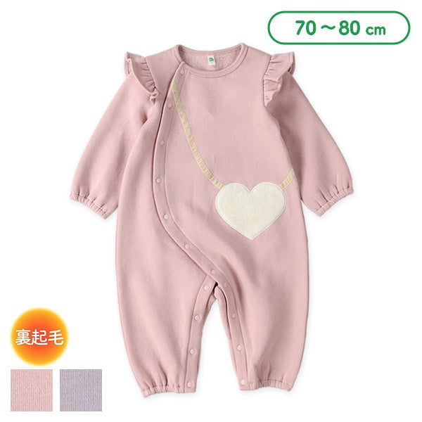 西松屋 ELFINDOLL 裏起毛ハートポシェット長袖カバーオール 正規品