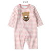 西松屋 ELFINDOLL 裏起毛チェックくま長袖カバーオール 正規品
