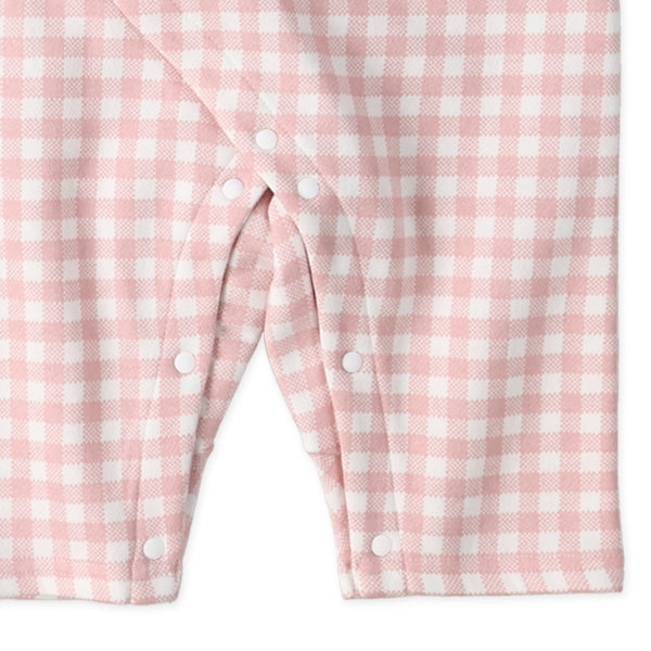 西松屋 ELFINDOLL 裏起毛チェックくま長袖カバーオール 正規品