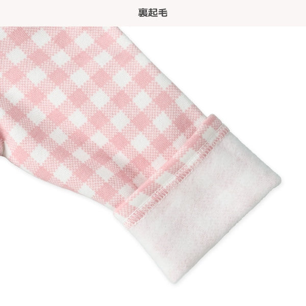 西松屋 ELFINDOLL 裏起毛チェックくま長袖カバーオール 正規品