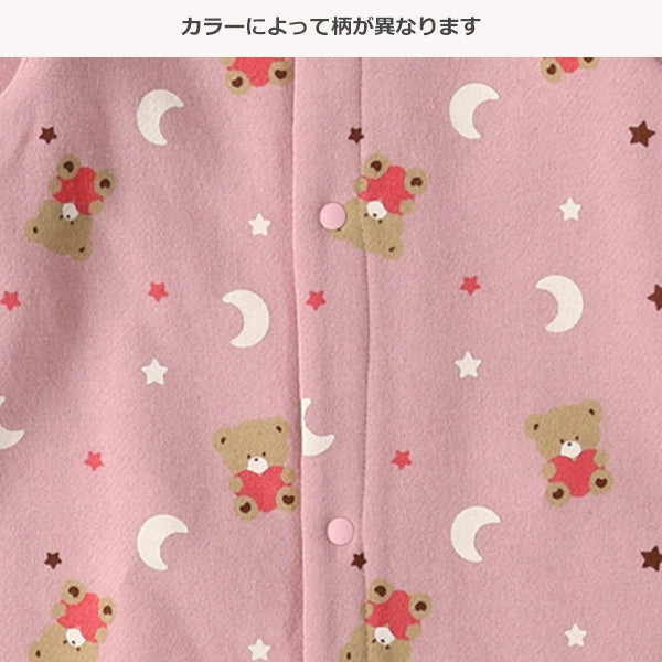 西松屋 ELFINDOLL 裏起毛くま花総柄長袖カバーオール 正規品