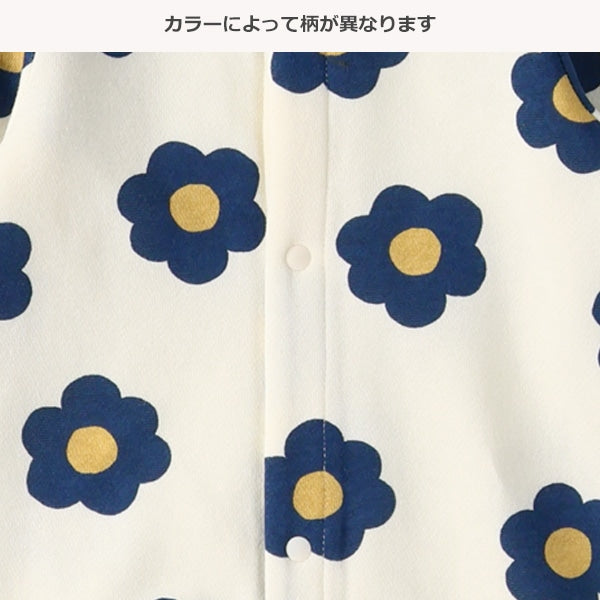 西松屋 ELFINDOLL 裏起毛くま花総柄長袖カバーオール 正規品