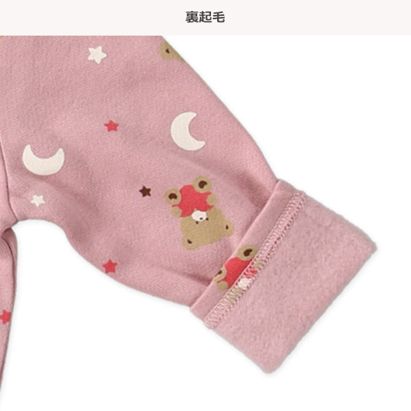 西松屋 ELFINDOLL 裏起毛くま花総柄長袖カバーオール 正規品