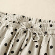Women's Cotton Linen Harem Pants – Polka Dot Wide Leg Elastic Waist Boho Trousers