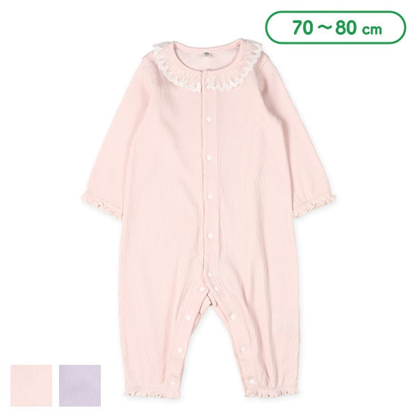 西松屋 ELFINDOLL レース襟付きテレコ長袖カバーオール正規品