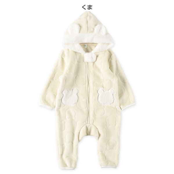 西松屋 ELFINDOLL くま・うさぎ型押しアップリケ付きカバーオール 正規品