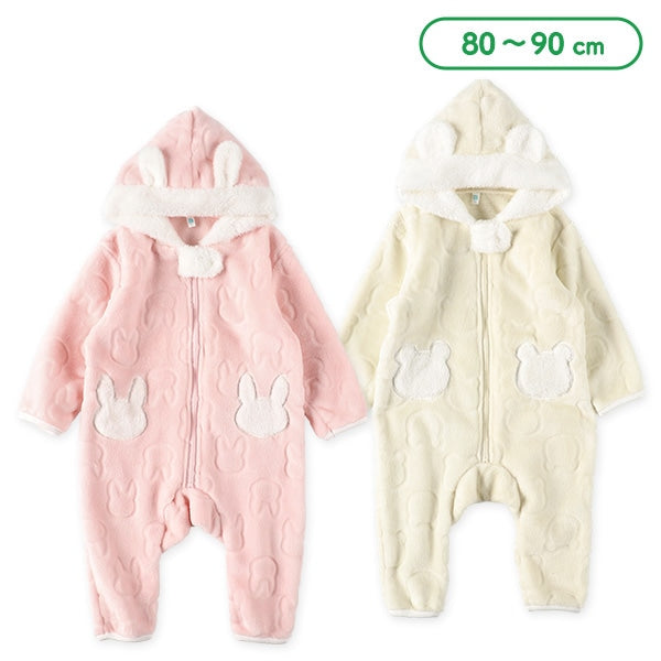 西松屋 ELFINDOLL くま・うさぎ型押しアップリケ付きカバーオール 正規品