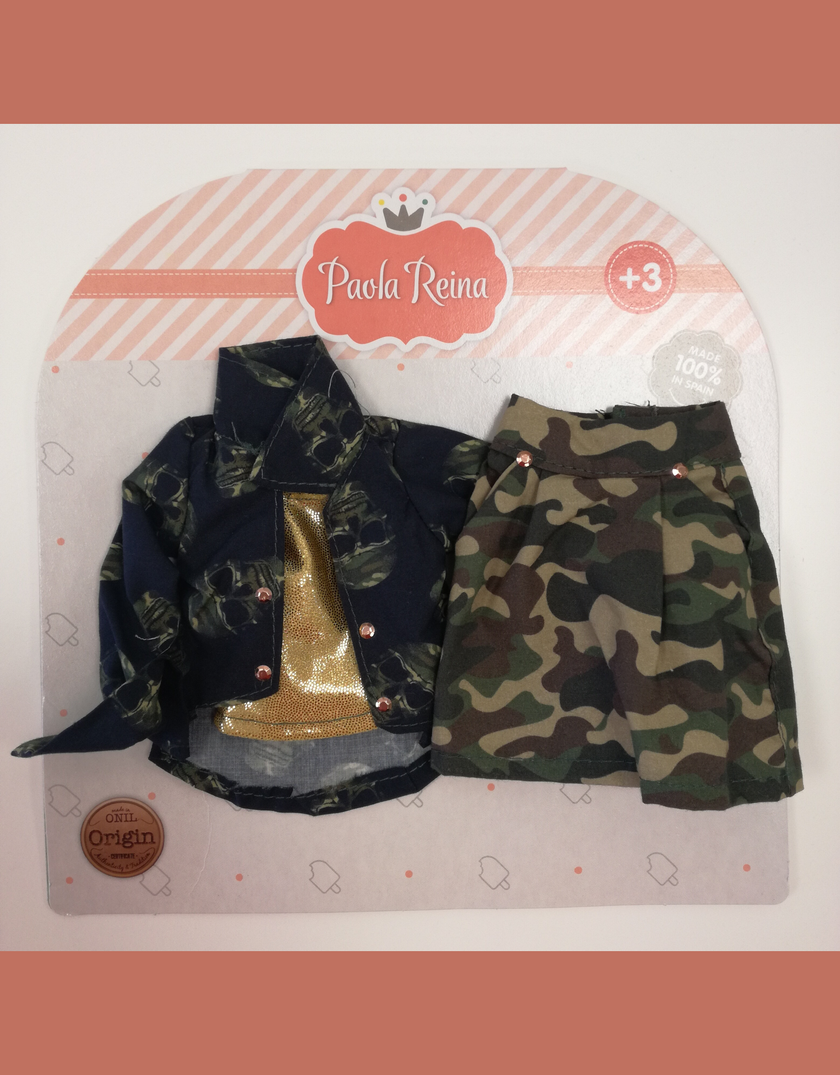 Las Amigas Doll Clothing - Camo skirt & jacket - Paola Reina