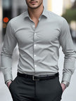 Men's Slim Fit Long Sleeve Business Dress Shirt – 12 Colors, S–3XL | Canada & USA