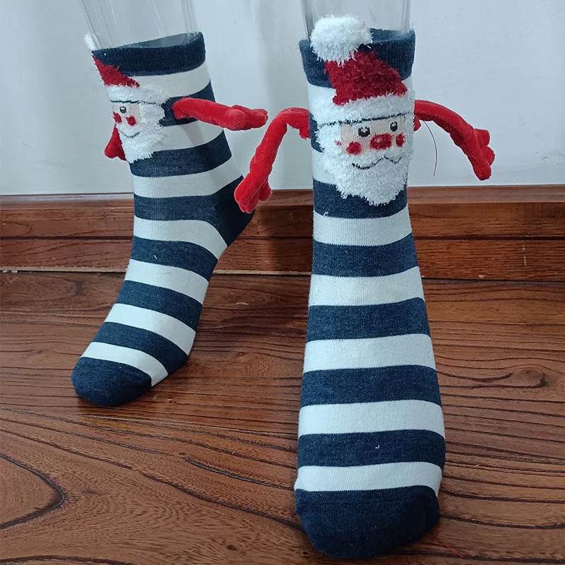 Christmas Stockings Autumn Winter Cotton Magnet Lodestone Hand Tube Socks