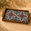Palestinian Small Food Tray Rectangular 15×30×3 cm – Handmade Ceramic Serving Tray