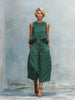 Women's 2 Piece Casual Linen Outfit Ruffle Top & Wide-Leg Pants
