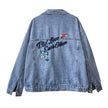 All-match Korean Style Loose Embroidered Denim Jacket Women