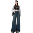 New Simple High Waist Casual Straight-leg Baggy Jeans Pant For Women