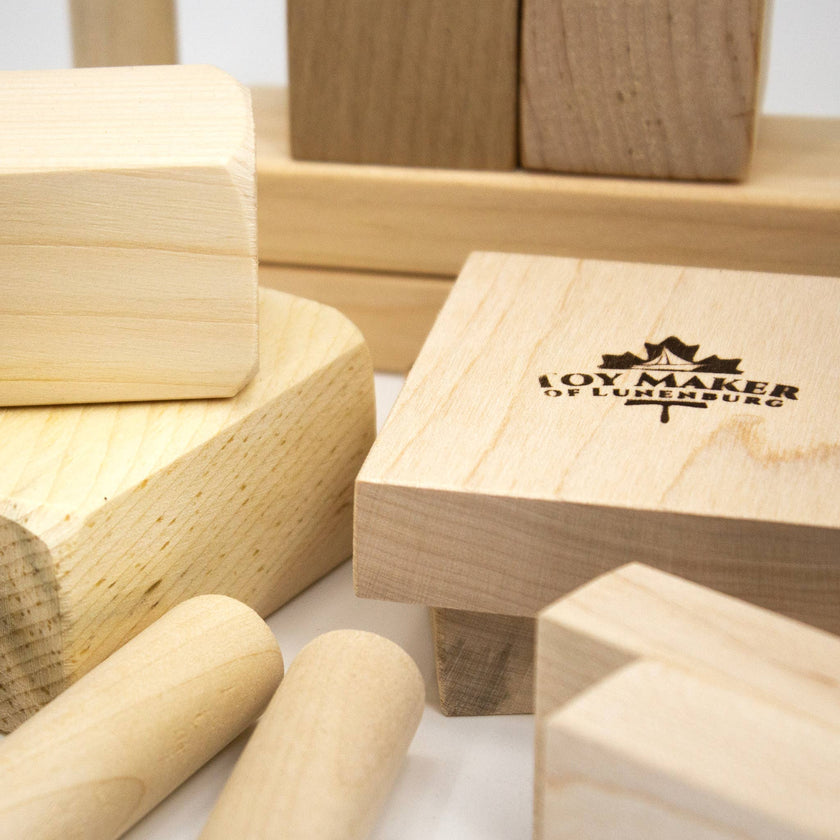 Toy Maker of Lunenburg - Wood Building Blocks Set for Kids – 40 Pieces - Made In Canada - High Quality