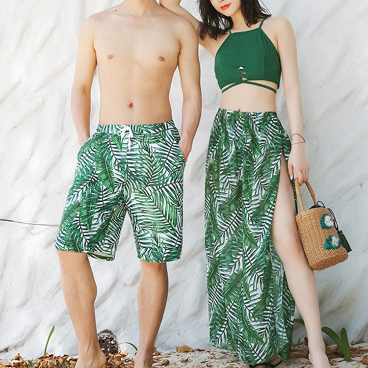 Couple Matching Swimwear Set | Women's Split Bikini & Men's Trunks Canada
