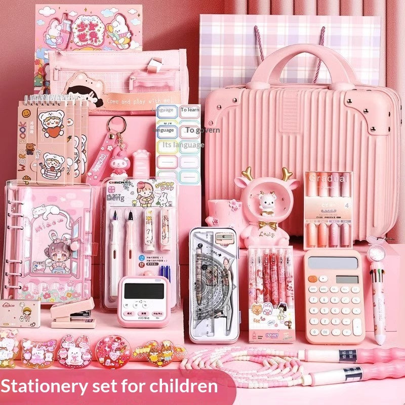 Girls' Kawaii Stationery Gift Box Set – Back-to-School Reward Kit for Elementary Students