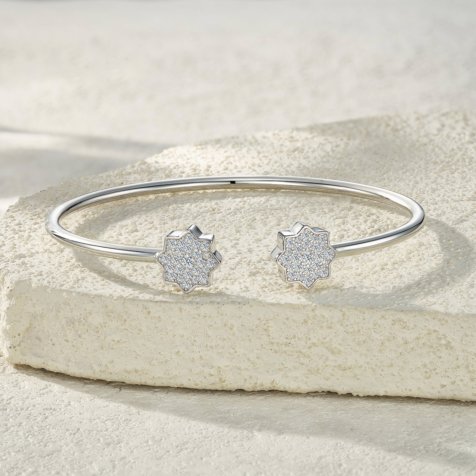 Moissanite Minimalist Platinum Bracelet – S925 Silver & GRA Certified