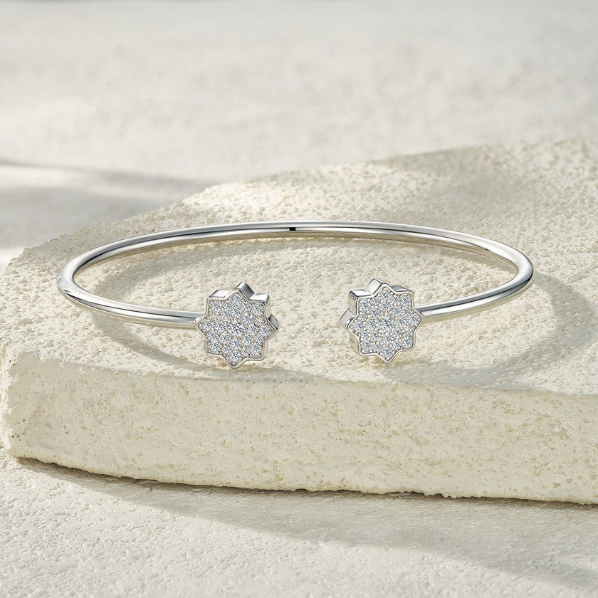 Moissanite Minimalist Platinum Bracelet – S925 Silver & GRA Certified