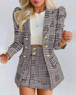Women  Slim fitted Formal Fashion Short Skirt suit co ord skirt set for women