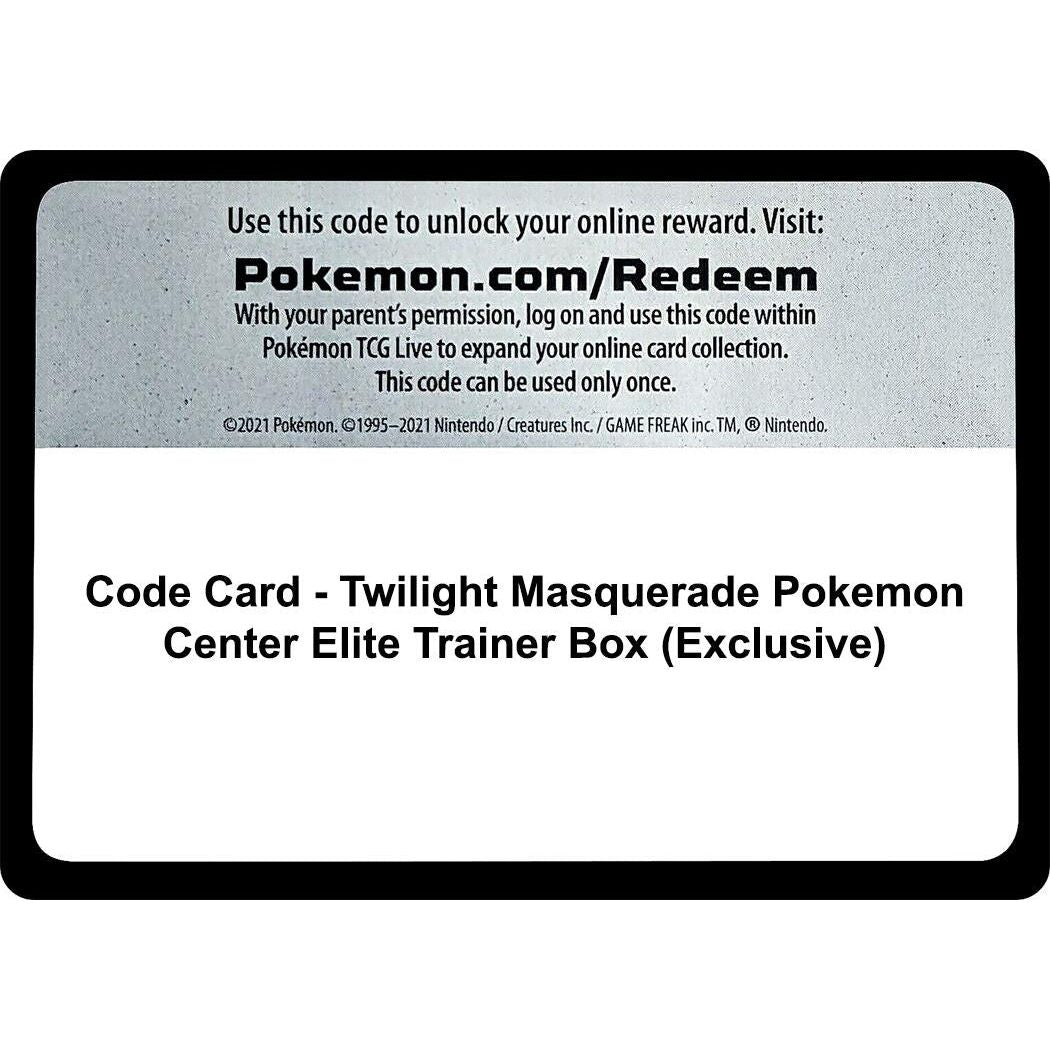Code Card - Twilight Masquerade Pokemon Center Elite Trainer Box (Exclusive) (TWM)