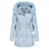 Autumn Winter Fur Collar cotton padded long winter jacket for women