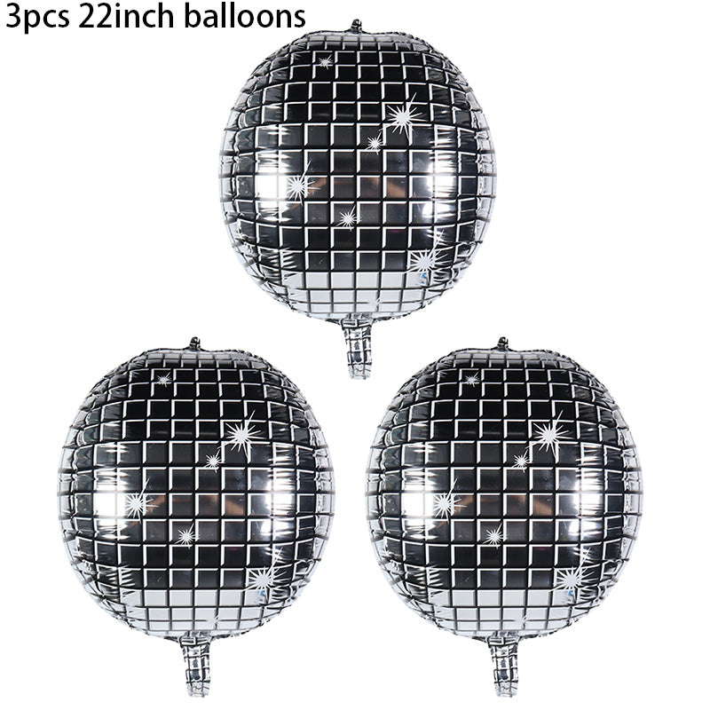 Silver Laser Disco Foil Balloons – Party Decoration Set