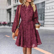 Lace Tied Long Sleeve Dress Fashion Midi Dresses Womens Clothing