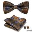 Men's Jacquard Bow Tie Set – Bow Tie, Pocket Square & Cufflinks | 36 Colors | Canada & USA