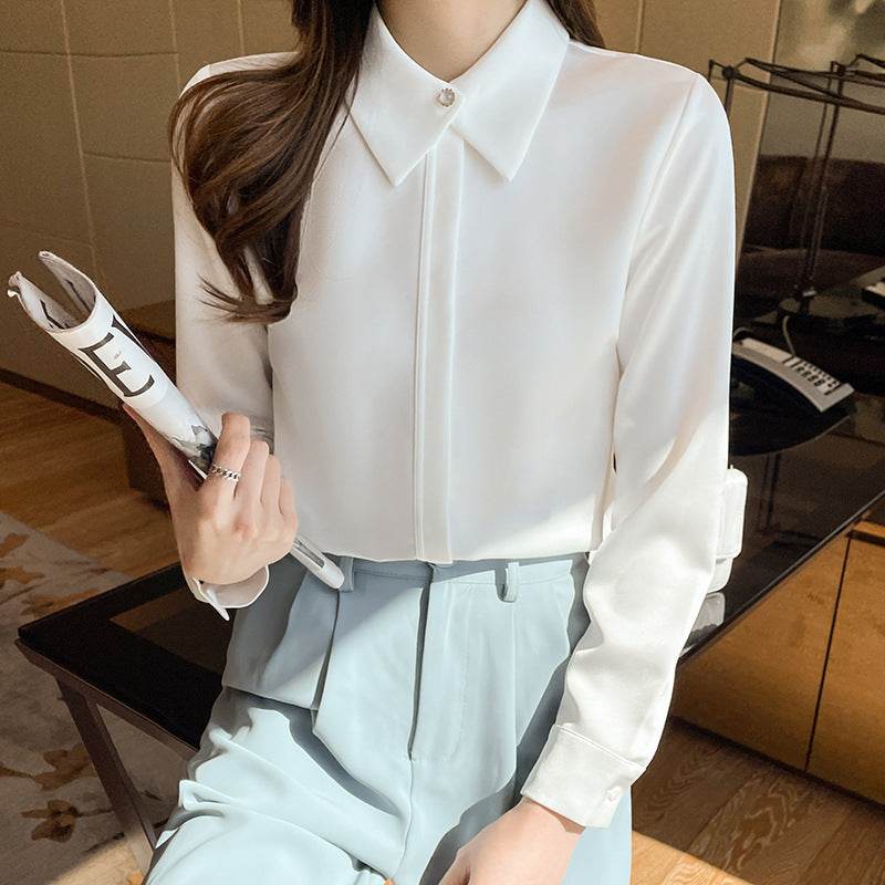 Formal Business Chiffon Blouse Women Long Sleeve White blouse shirt Tops