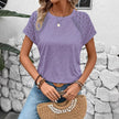 Women's Top Lace Patchwork Round Neck T-shirt