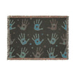 Handprint Woven Blanket — Cozy Decorative Throw with Playful Handprint Pattern
