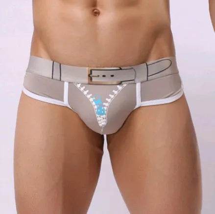 Men's Underwear Cotton Print U Convex  Antibacterial Brief Trunk Panties