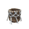 Banana Leaf & Macrame Tassel Planter Basket