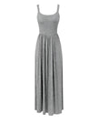 Dawn – Sleeveless Silky Jersey Flowing Maxi Dress In Grey