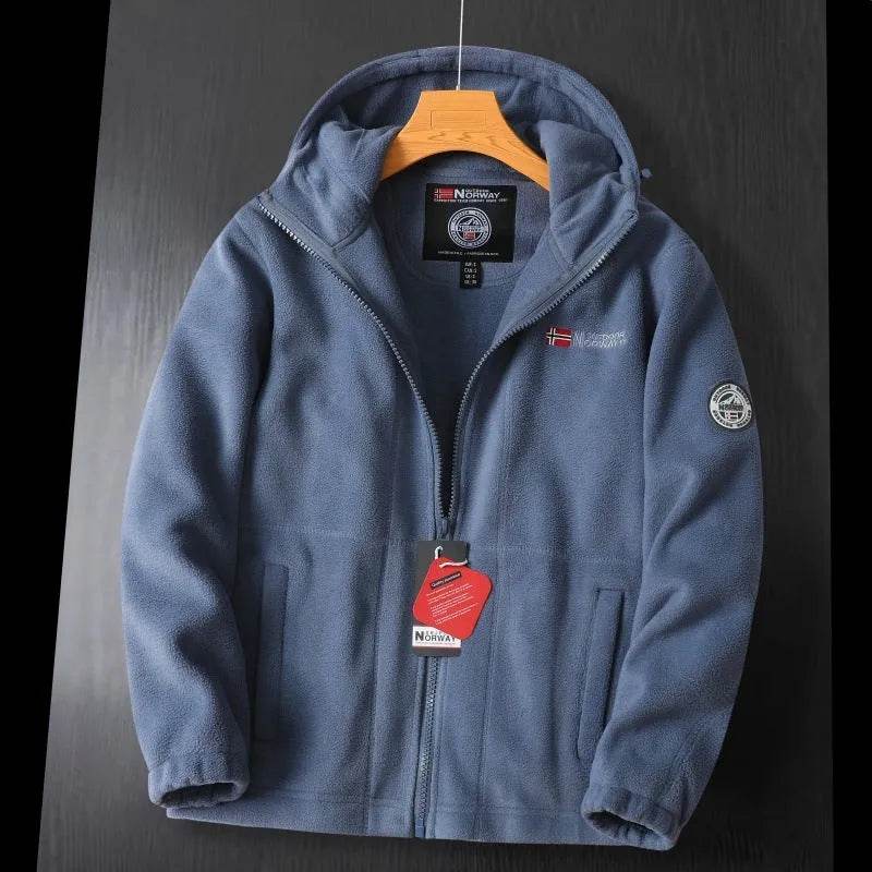Fleece Hoodie – Warm Zipper Pocket Amekaji Style Hooded Jacket